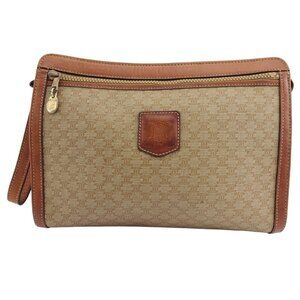 CELINE Clutch bag Beige brown Women Authentic secondhand